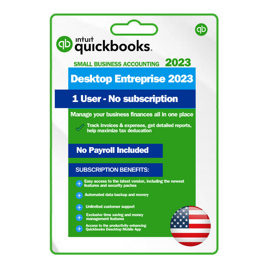 QuickBooks Desktop Enterprise 2023 Lifetime License | 1 User | No-Subscription