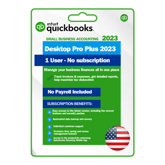 QuickBooks Desktop Pro Plus 2023 for Windows Lifetime License | 1 User | No-Subscription