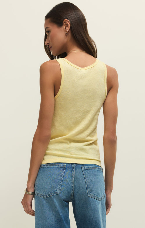 Classic Slub Scoop Tank - Women's 100% Cotton Lightweight Brushed Jersey Tank Top